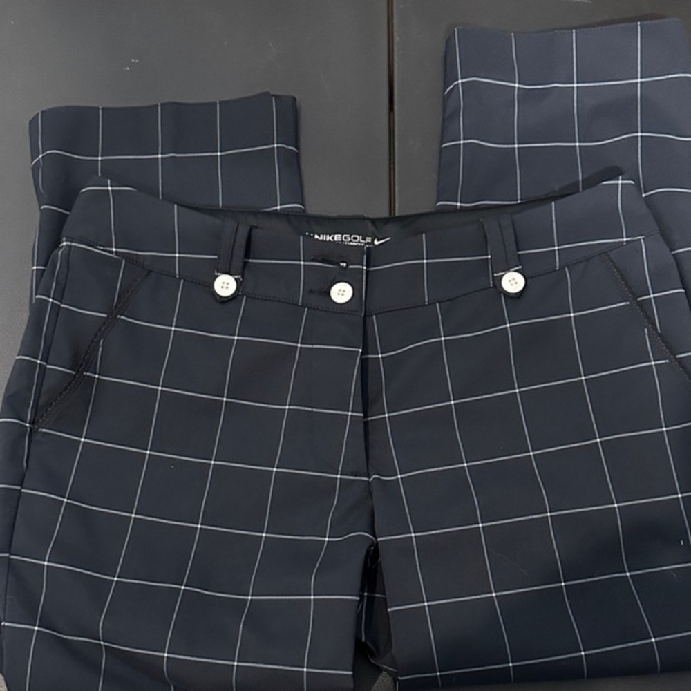 Nike Women's Black and White Grid Track Pants